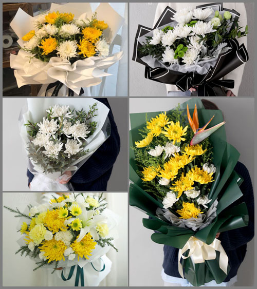 山东莱芜莱城区和庄镇小英章村白事花束代送